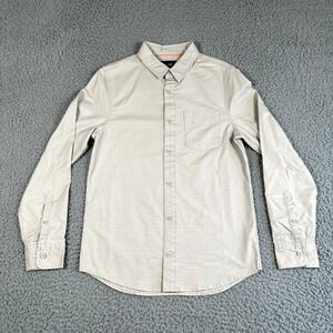 Du/er Shirt Men's XS Beige Performance Oxford Button Up Cotton Coolmax